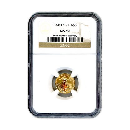 1998 $5 Gold Eagle - NGC MS69 - CoinsTV