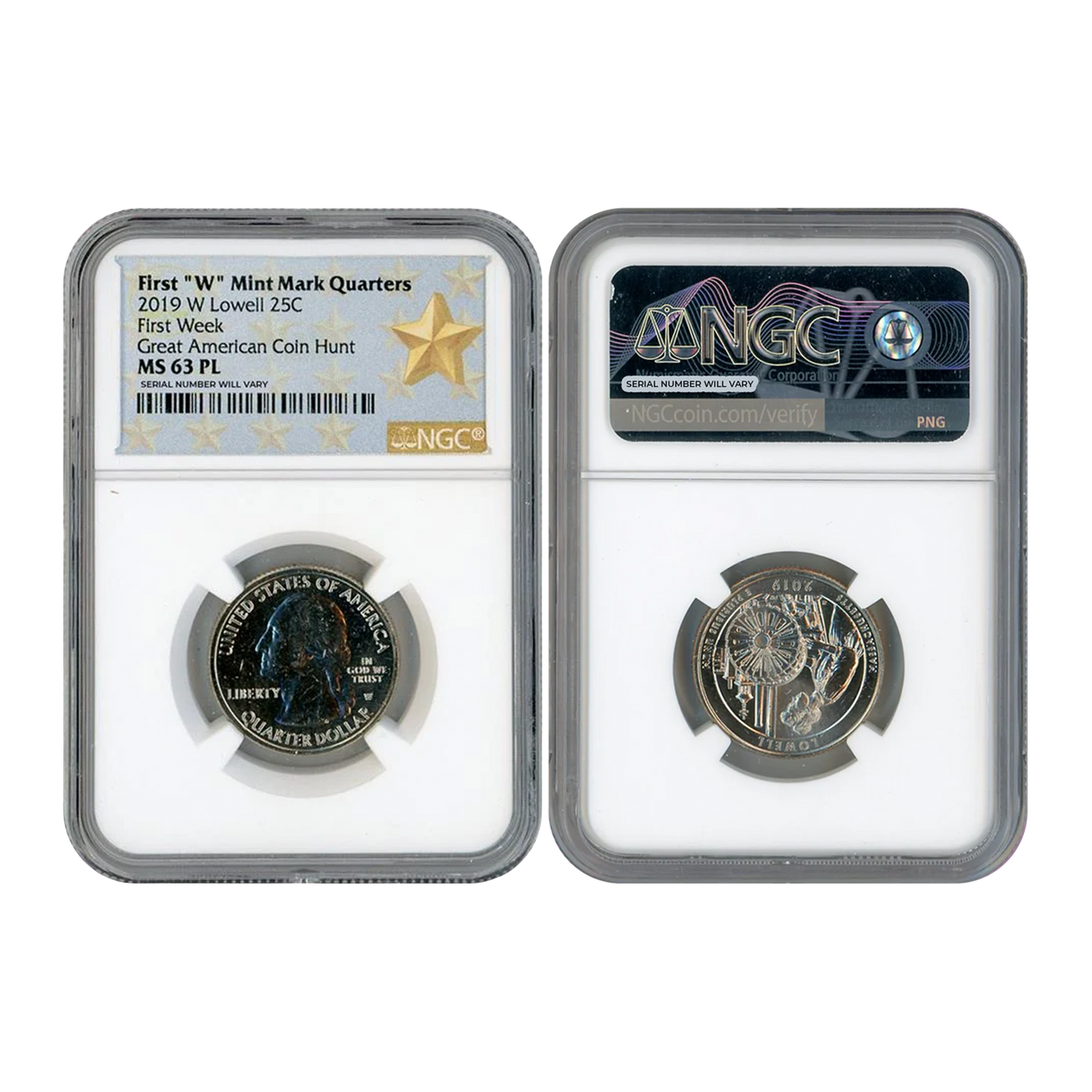 2019 Lowell Quarter Dollar West Point - NGC MS63 PL First Week Great American Coin Hunt