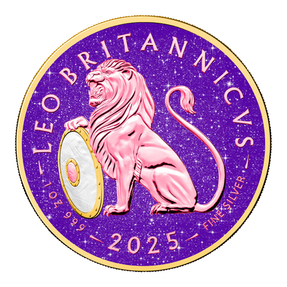 2025 Great Britain British Lion Royal Amethyst Edition 1 oz Silver Coin - CoinsTV