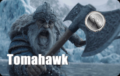 2026 Liberia Viking Tomahawk 1/500 oz Platinum in Card