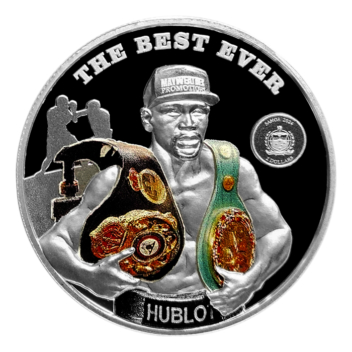 2024 Samoa Floyd Mayweather HR Colorized 1 oz Silver Coin - CoinsTV