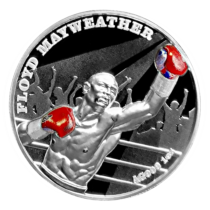 2024 Samoa Floyd Mayweather HR Colorized 1 oz Silver Coin - CoinsTV