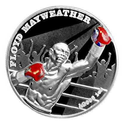 2024 Samoa Floyd Mayweather HR Colorized 1 oz Silver Coin | CoinsTV