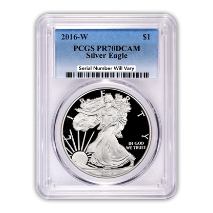 2016 Silver Eagle - Proof - PCGS PR70 - CoinsTV