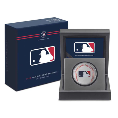 2024 Niue MLB LOGO Major League Baseball 1 Oz Silver Coin Colorized - CoinsTV