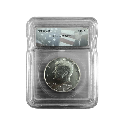 1970-D Kennedy Half Dollar - ICG MS65 Kennedy Flag Label - CoinsTV