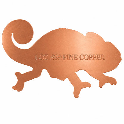 Rainbow Chameleon Shaped Colorized 1 oz Copper Medal