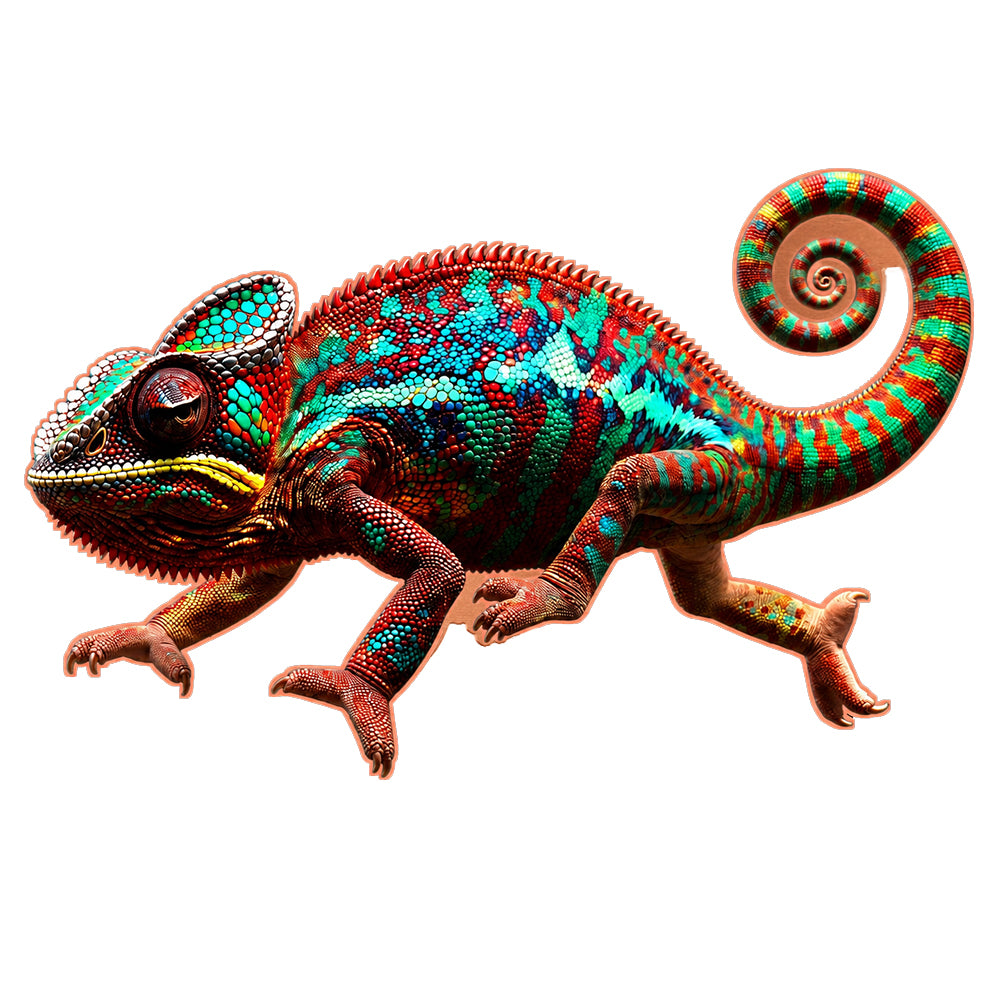 Rainbow Chameleon Shaped Colorized 1 oz Copper Medal