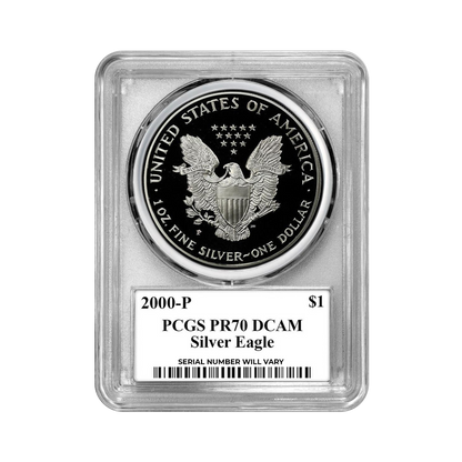 2000-P Silver Eagle - PCGS PR70 DCAM TD Rogers Signature