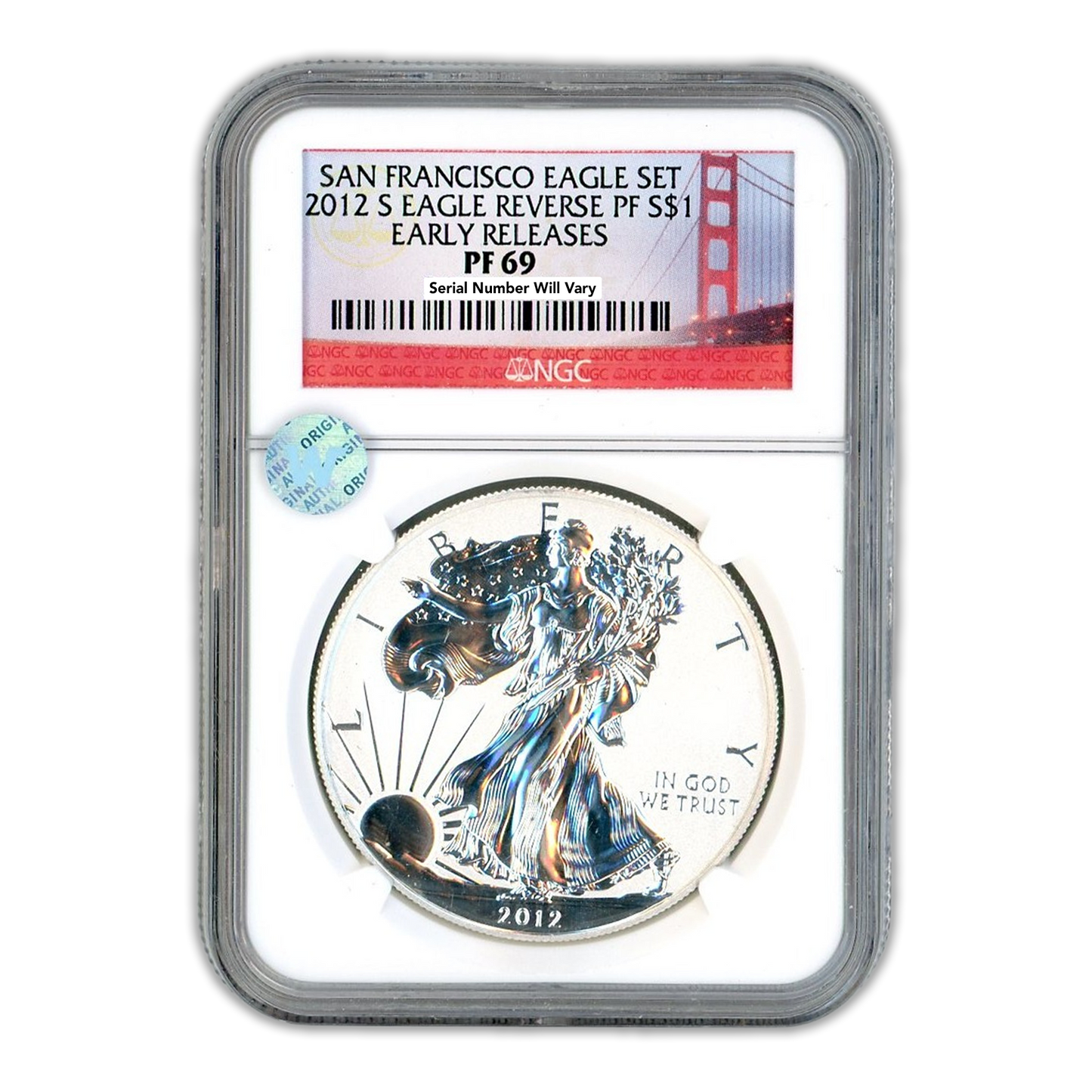 2012 S Silver Eagle San Francisco - Reverse Proof - Early Releases - NGC PF69 Sight White - CoinsTV