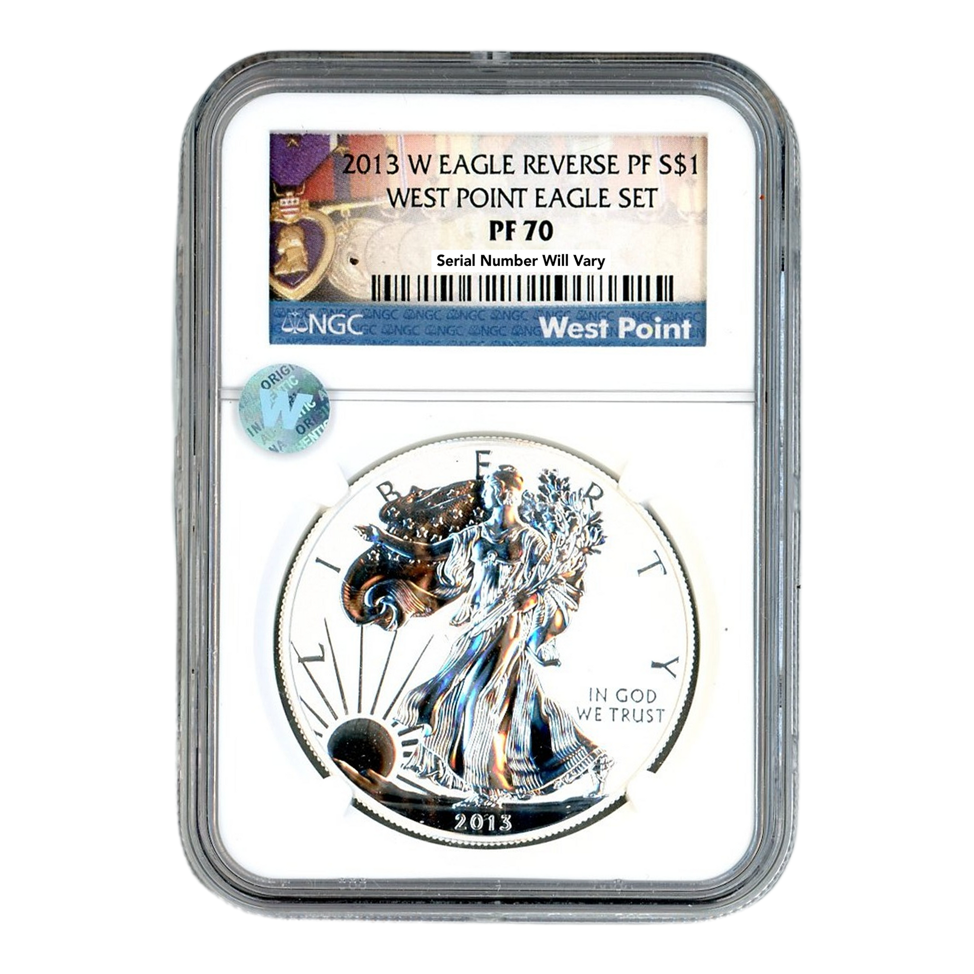 2013 W Silver Eagle West Point  - Reverse Proof - NGC PF70 Sight White - CoinsTV