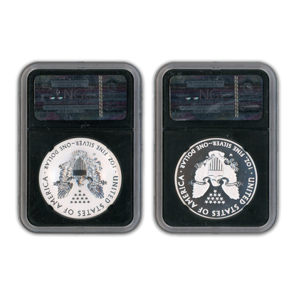 2013 (W) Silver Eagle Set - Heraldic Eagle - Two Piece Set - NGC PF69