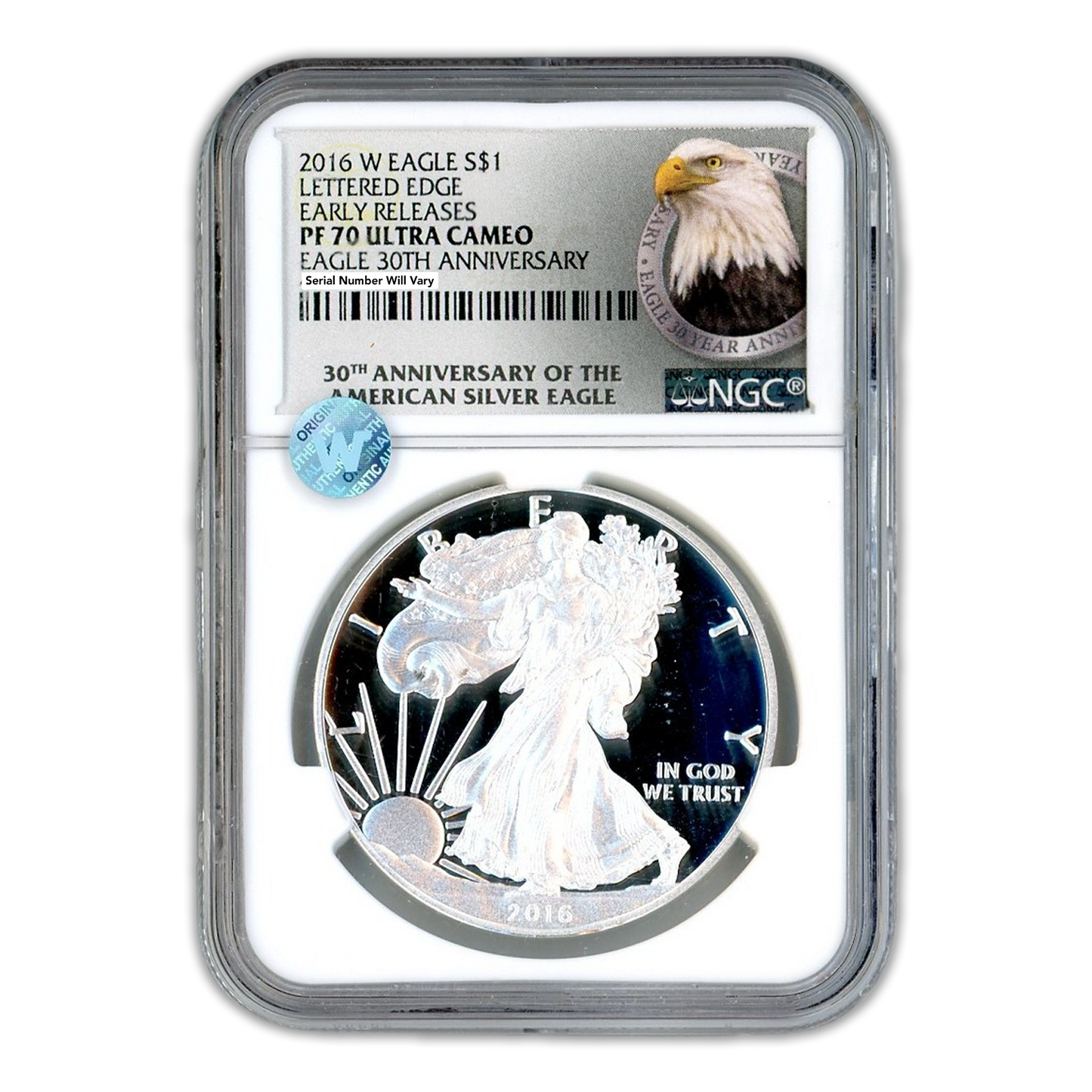 2016 W Silver Eagle West Point - Lettered Edge - Early Releases - NGC PF70 UC Sight White - CoinsTV