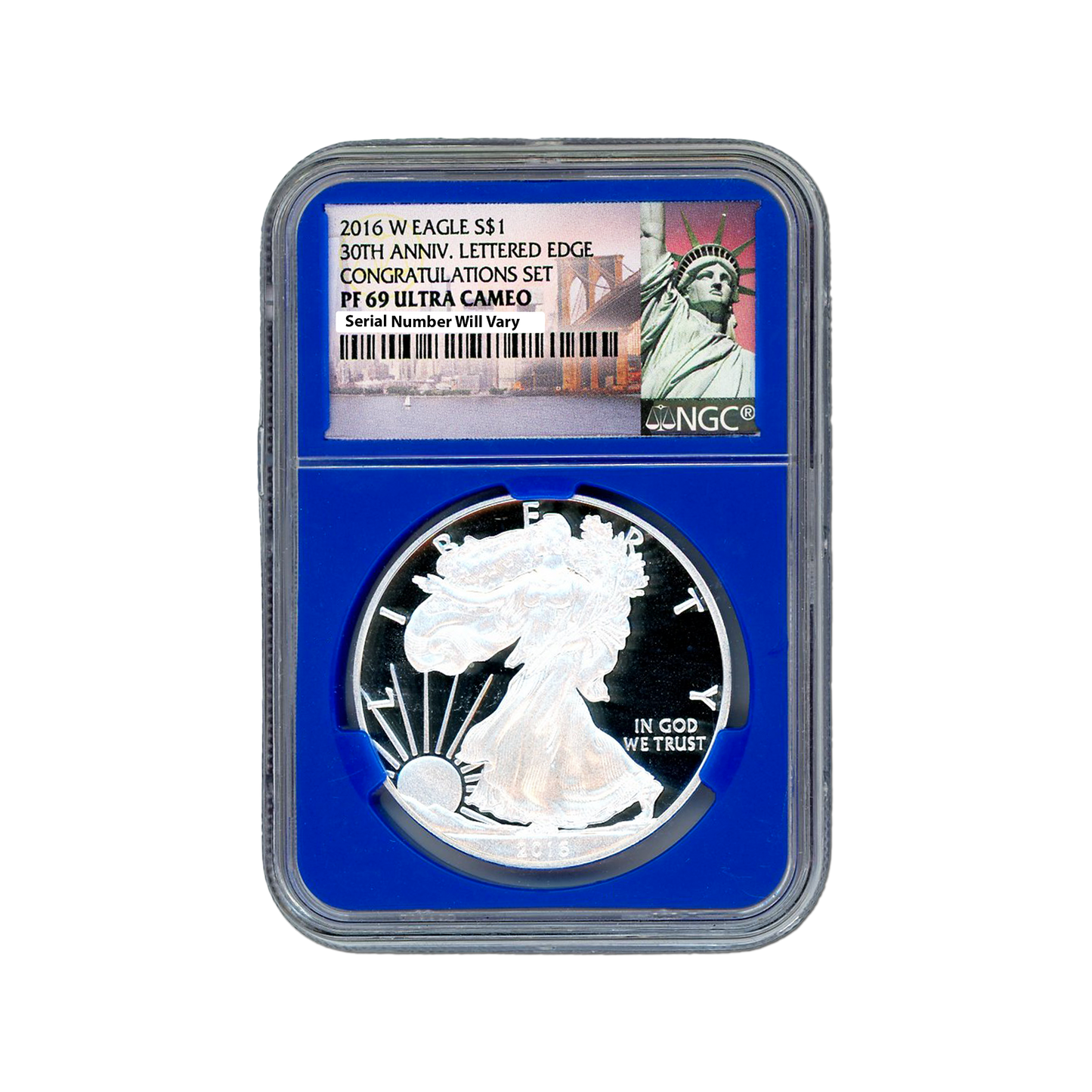 2016 W Silver Eagle - Lettered Edge Congratulations Set - NGC PF69 Ultra Cameo - CoinsTV