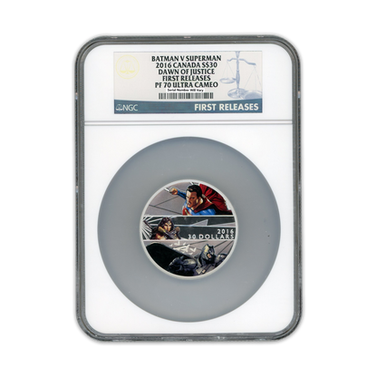 2016 DC Comic - Batman V Superman 2 Oz Silver - NGC PF70 Ultra Cameo - CoinsTV