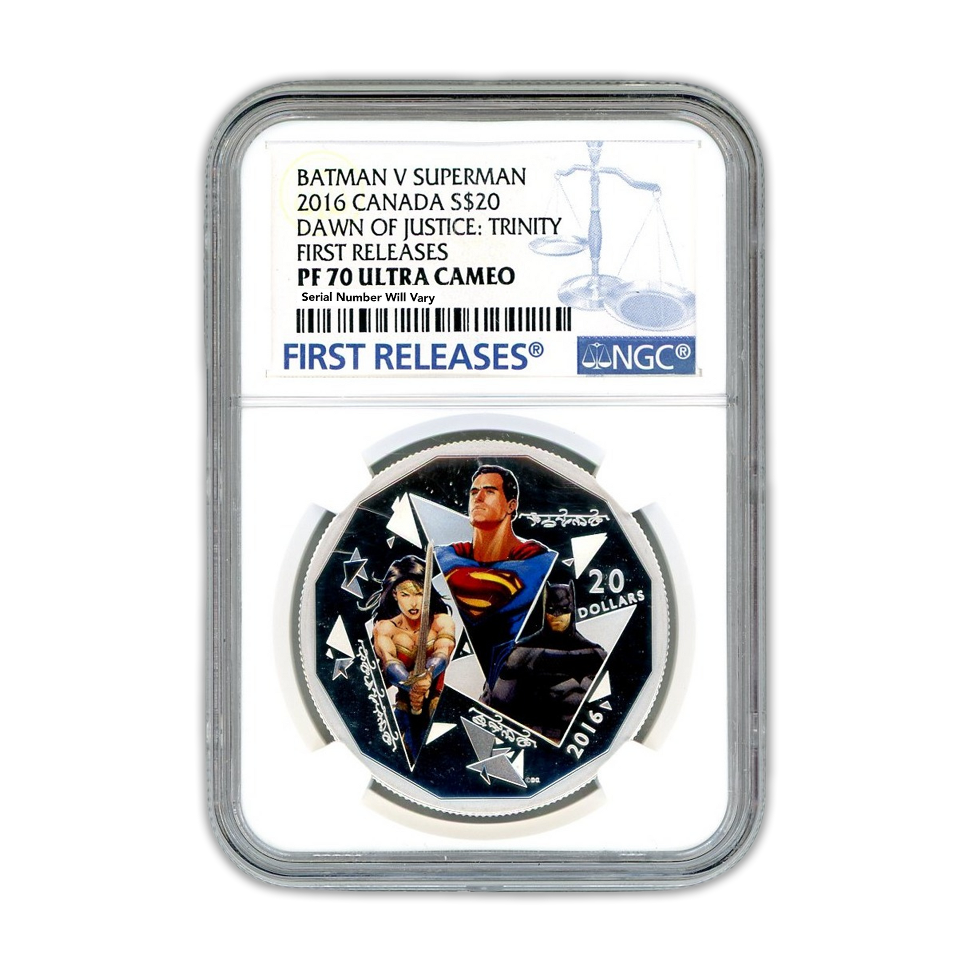 2016 DC Comic - Batman V Superman: Dawn of Justice Trinity 1 Oz Silver - NGC PF70 Ultra Cameo - CoinsTV