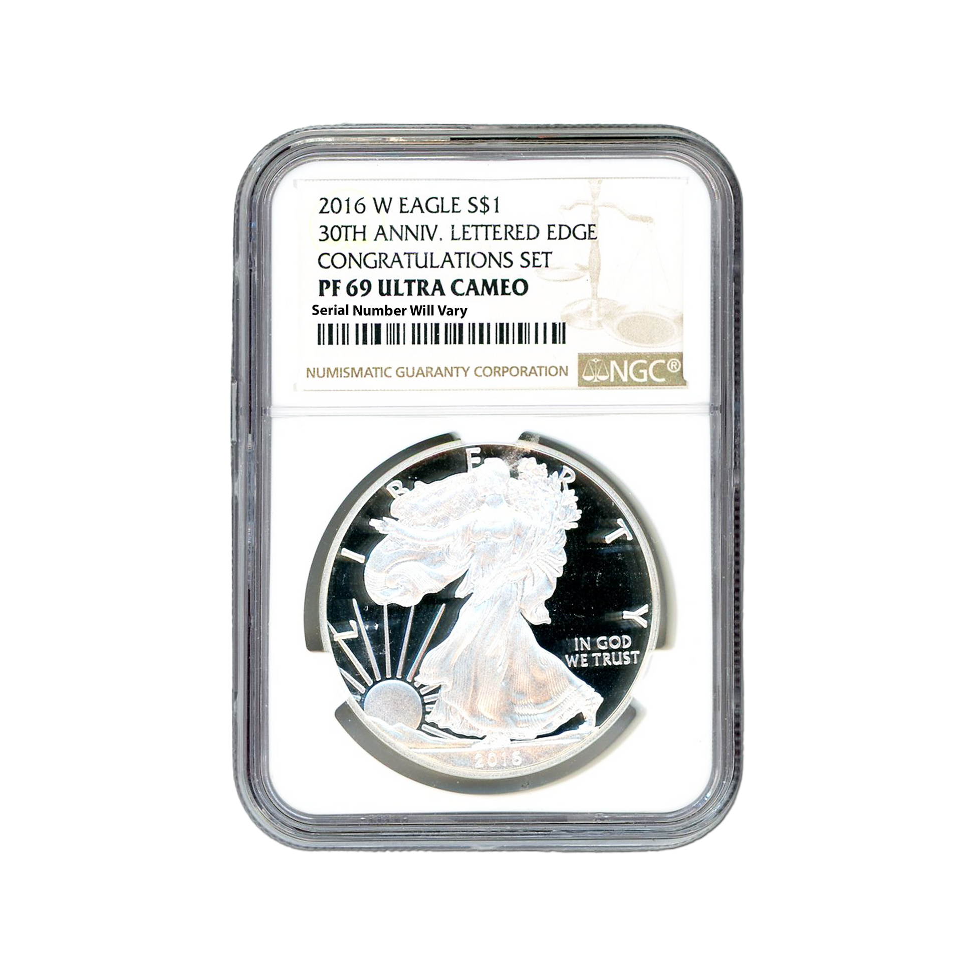 2016 W Silver Eagle - Lettered Edge Congratulations Set - NGC PF69 Ultra Cameo - CoinsTV