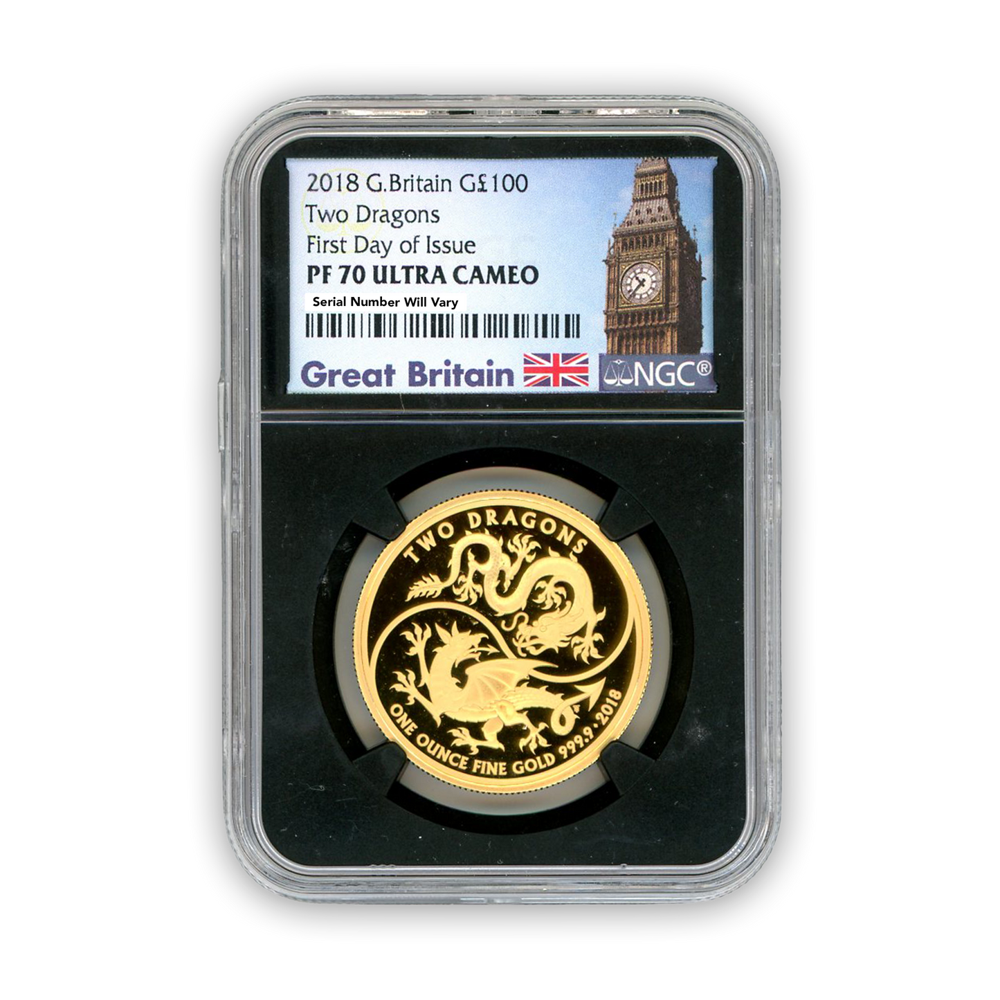 2018 Gold Great Britain Two Dragons- NGC PF70 FDI - CoinsTV
