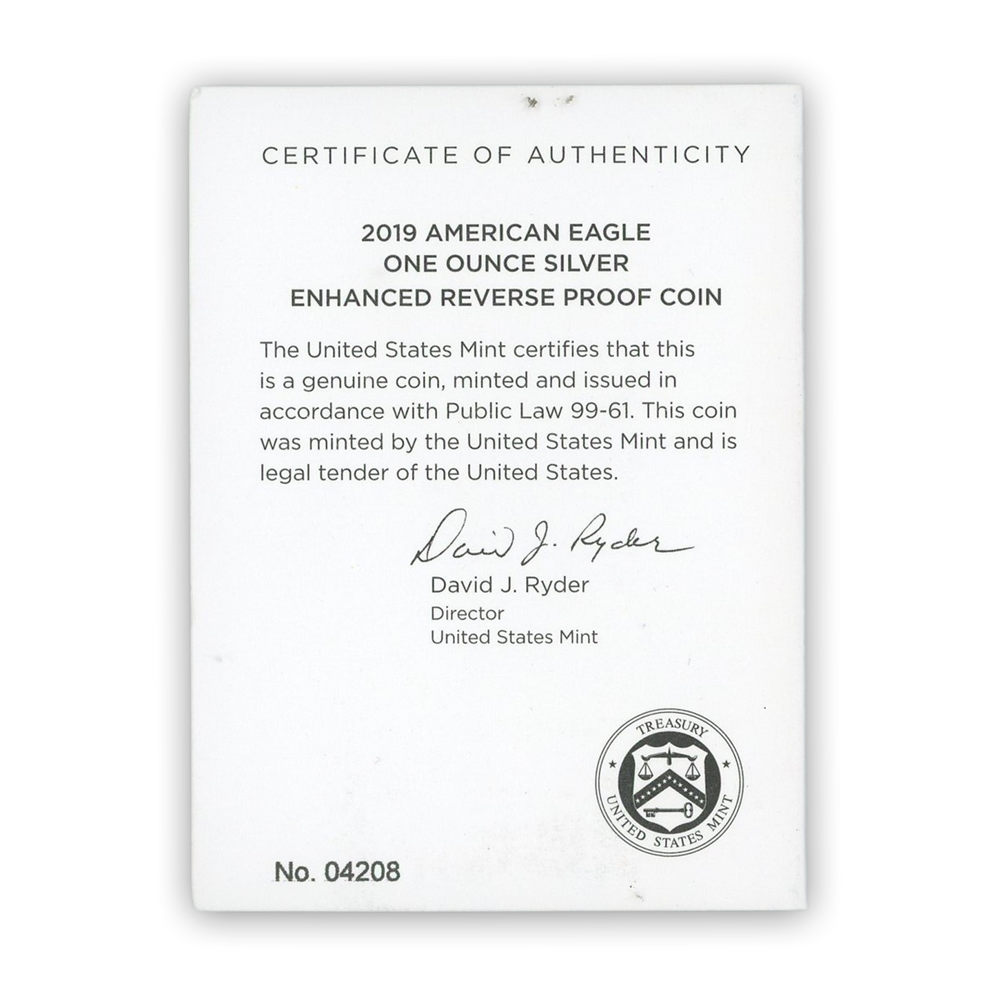 2019-S Silver Eagle Dollar San Francisco NGC PF69 Enhanced Reverse First Releases Trolley Label - CoinsTV