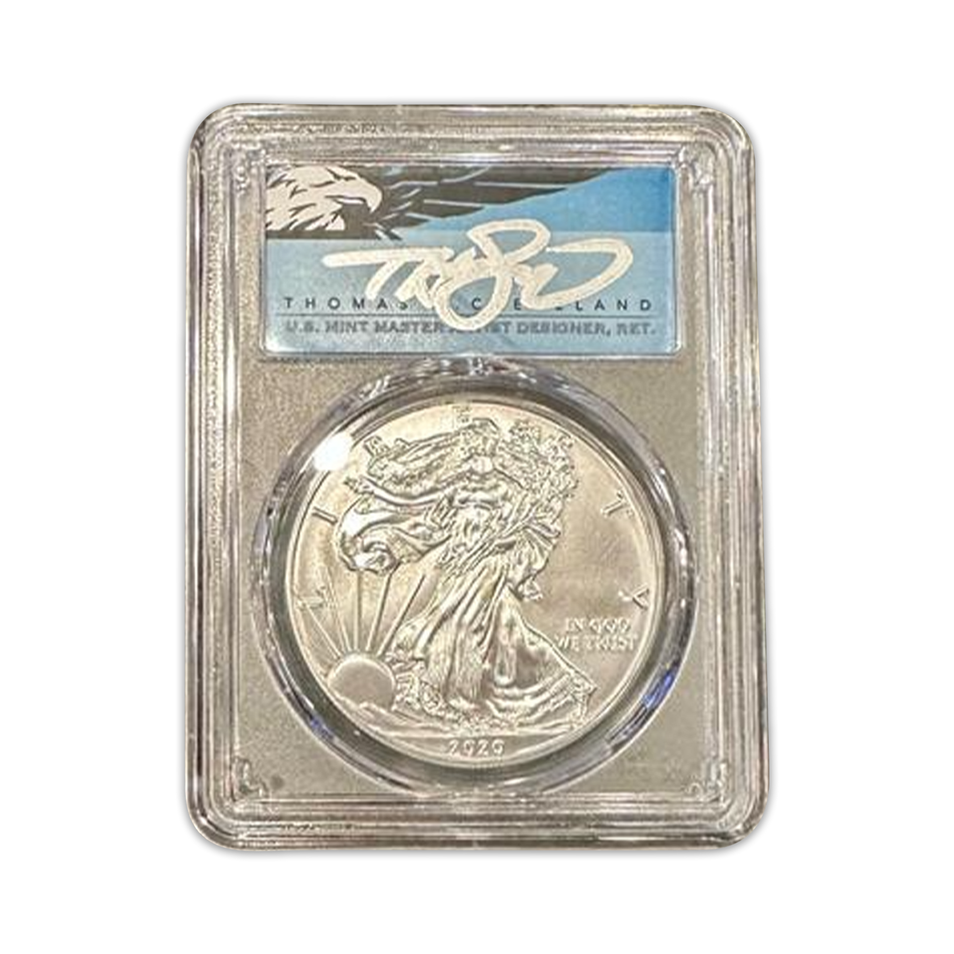 2020 (P) Silver Eagle - Business Strike - Type 1 Emergency Production - PCGS MS70 First Strike- Thomas Cleveland Signature label - CoinsTV