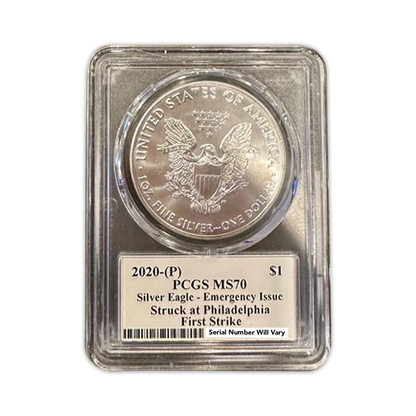 2020 (P) Silver Eagle - Business Strike - Type 1 Emergency Production - PCGS MS70 First Strike- Thomas Cleveland Signature label - CoinsTV