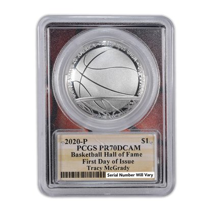 2020 Basketball Hall of Fame Silver Dollar Commemorative - PCGS PR70 McGrady Signature