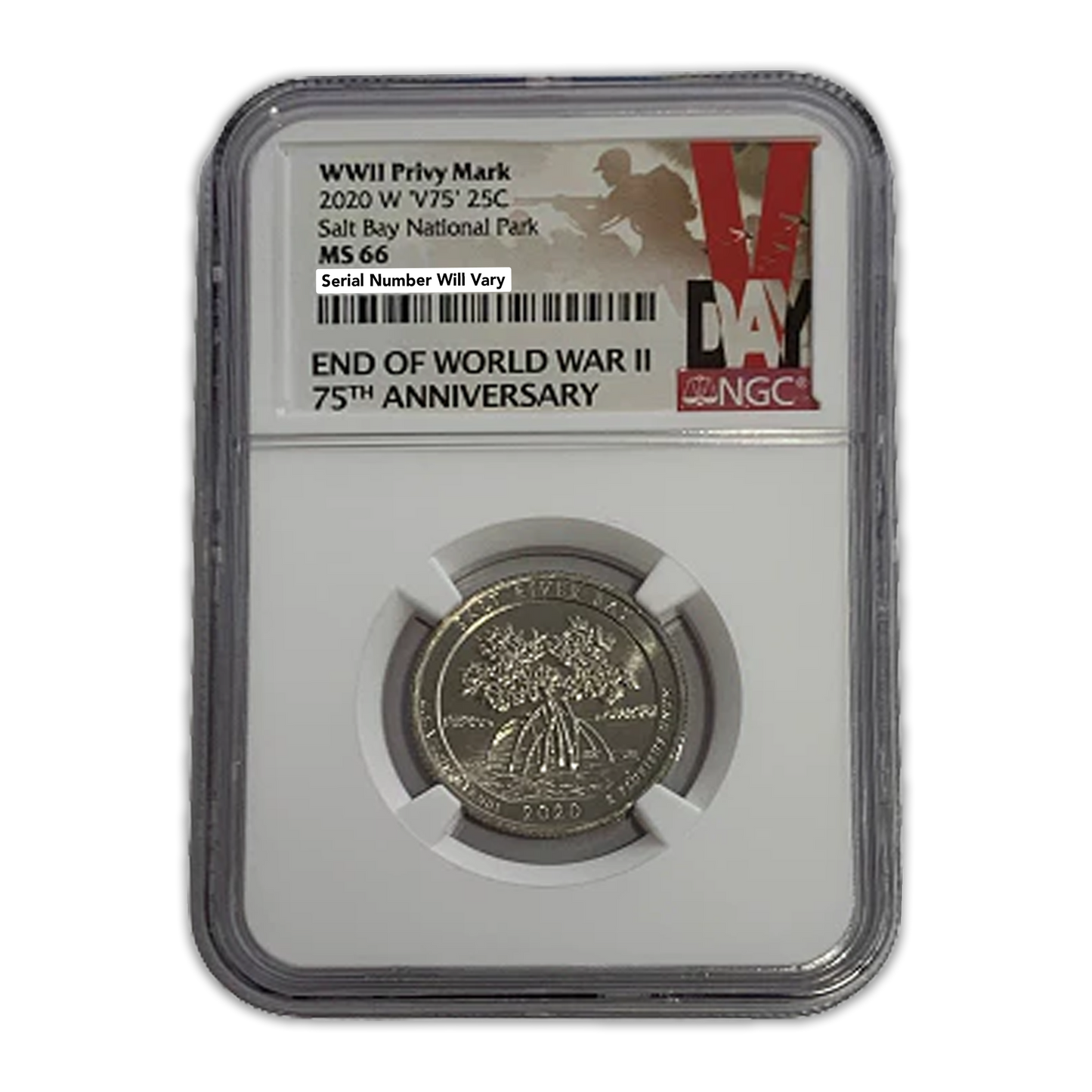 2020 W V75 Salt River Bay Quarter Dollar West Point - NGC MS66