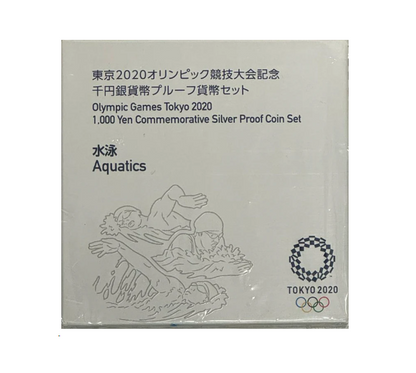 2020 Tokyo  Aquatics 1 oz Silver Olympic Games Proof - CoinsTV