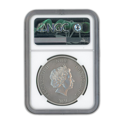 2021 $2 Niue Silver 1989 Batmobile First Releases MS70 Antiqued - CoinsTV