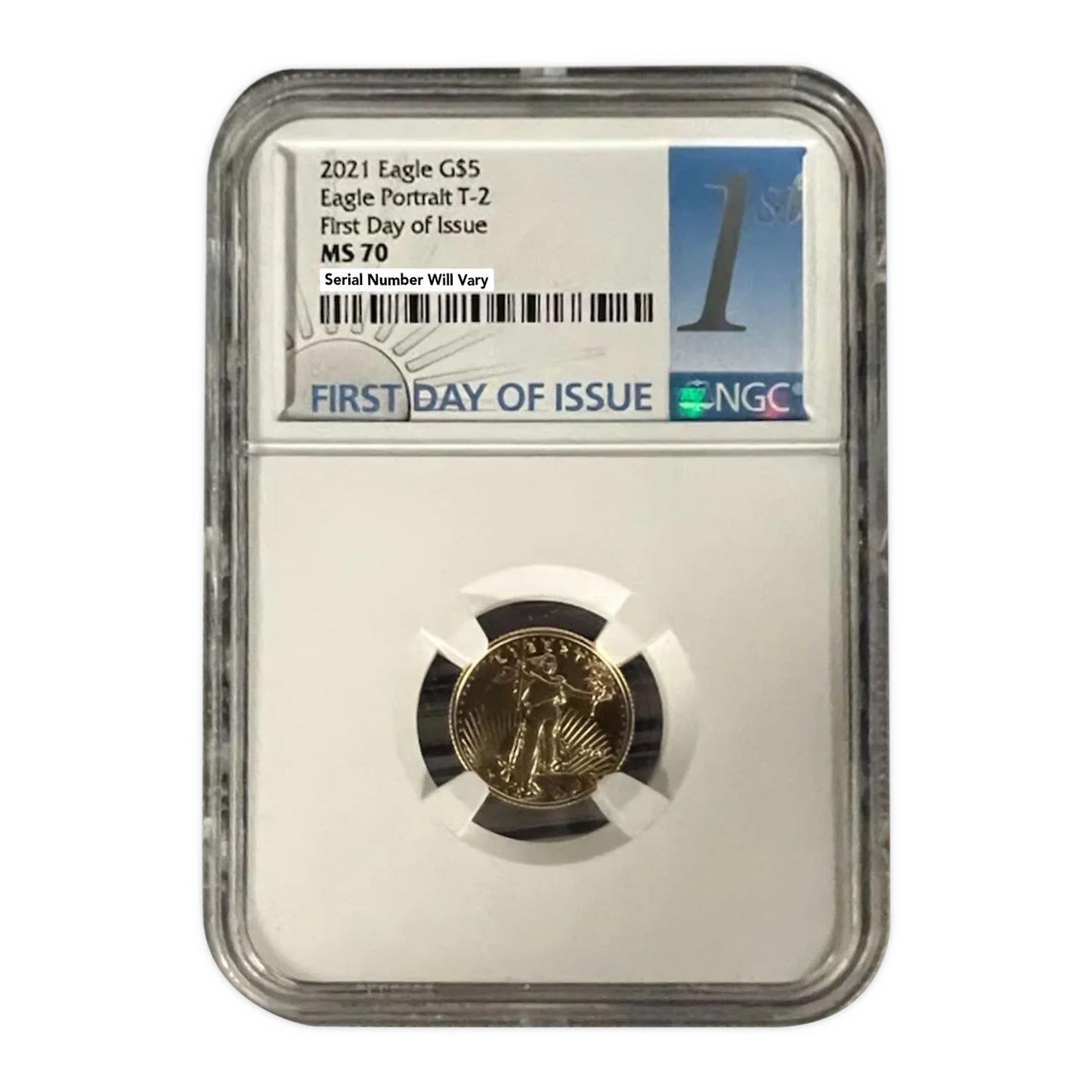 2021 $5 Gold Eagle Portrait - Type 2 - NGC MS70 First Day of Issue