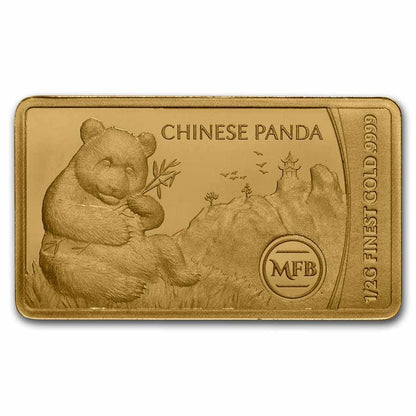 2022 Solomon Isl. Chinese Panda Most Famous Bullion 1/2 Gram .9999 Gold Prooflike Bar