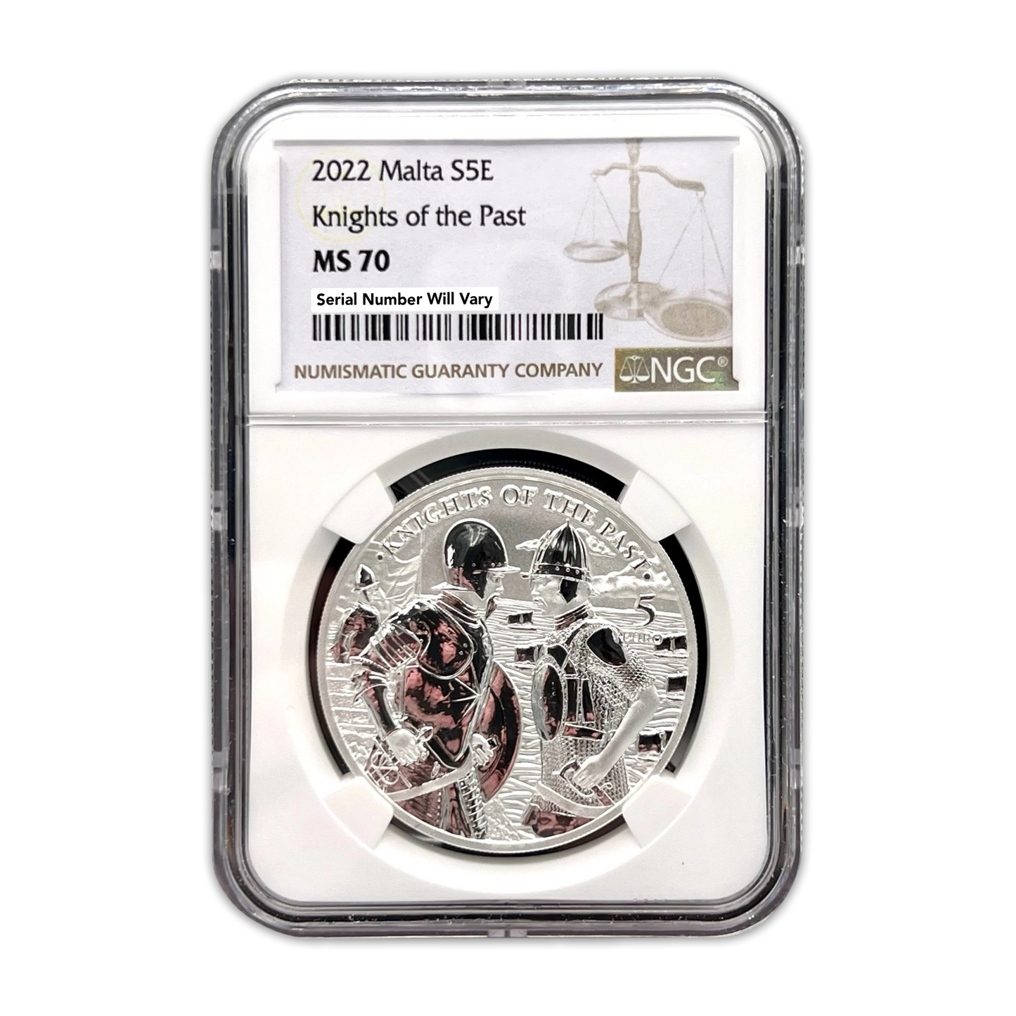 2022 1 oz Malta Knights of the Past Silver - NGC MS70