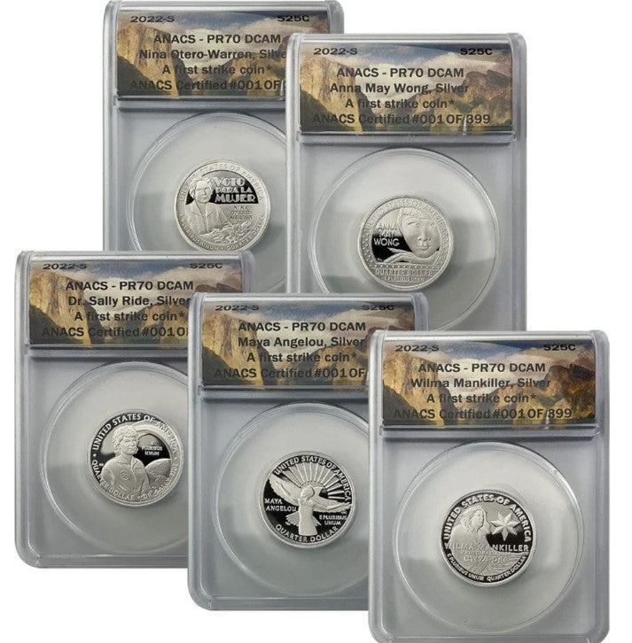 2022 American Women Silver Quarters ANACS PR70 - CoinsTV