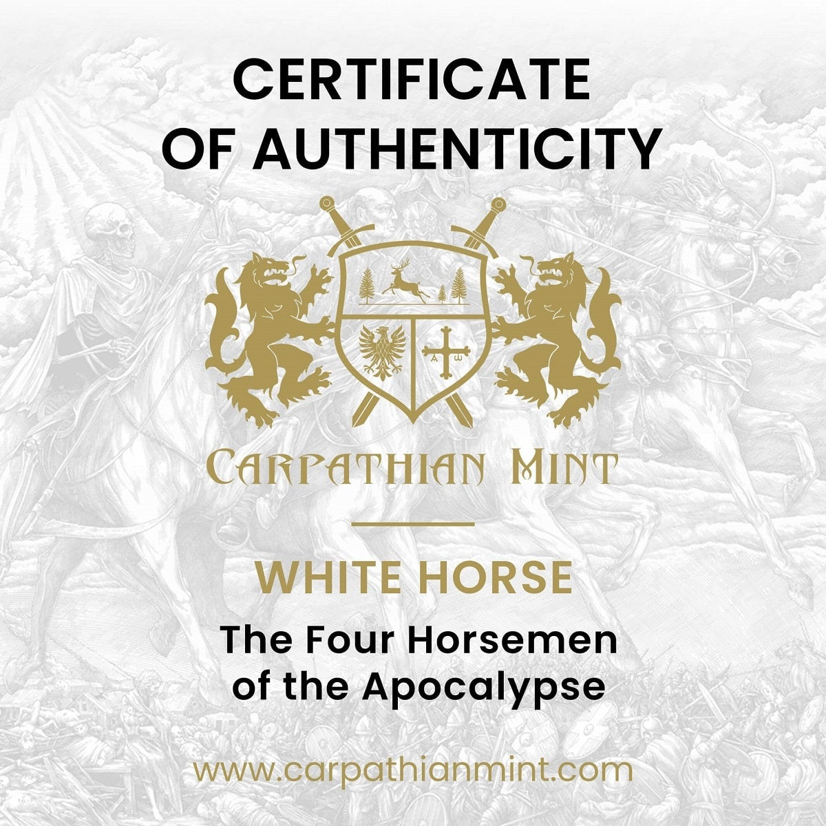 2023 Carpathian Four Horsemen of the Apocalypse White Horse 1oz Silver Coin