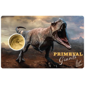 2023 Chad Tyrannosaurus Rex 1/1000 oz Gold PL Coin in Assay Card