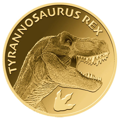 2023 Chad Tyrannosaurus Rex 1/1000 oz Gold PL Coin in Assay Card