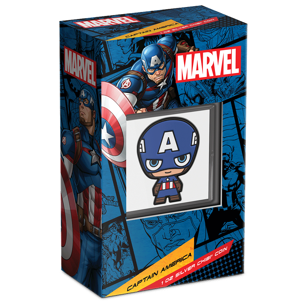 2023 Marvel - CHIBI Captain America 1oz Silver Coin - CoinsTV