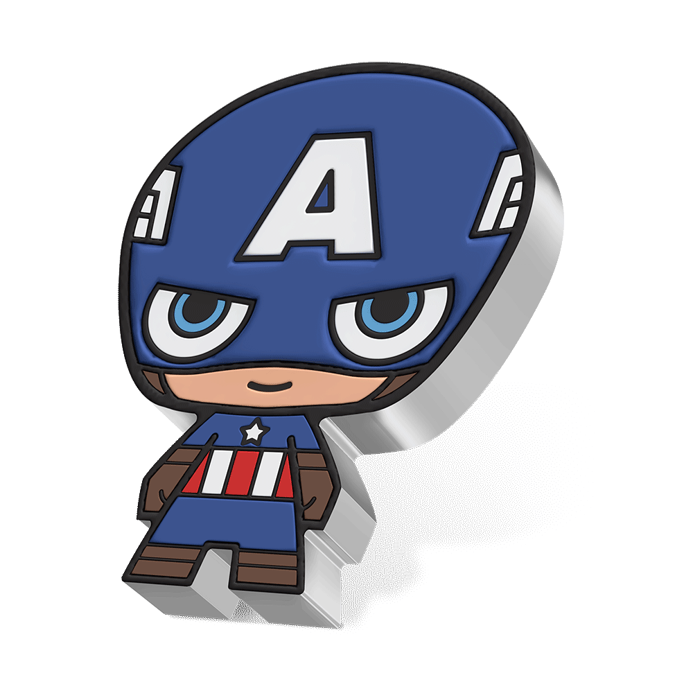 2023 Marvel - CHIBI Captain America 1oz Silver Coin - CoinsTV