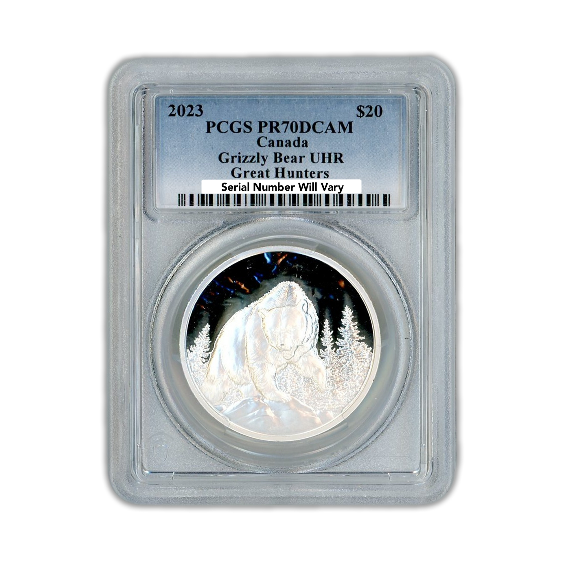 2023 1 oz Canada Grizzly Bear - Ultra High Relief - PCGS PR70DCAM - CoinsTV