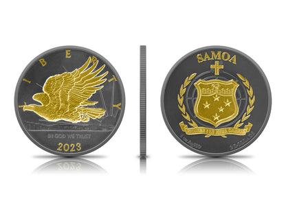 2023 Mercanti Eagle Black Ruthenium & Gold Enhanced 1 oz Silver - CoinsTV