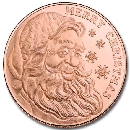 Holiday 1 oz Copper Round Set of 2 - Santa and Snowman - CoinsTV
