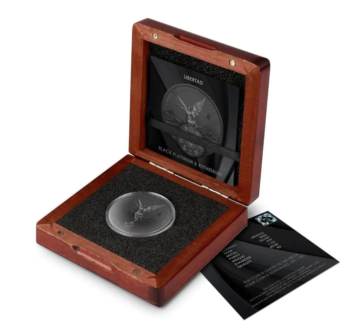 2024 Mexico Libertad Ruthenium & Black Platinum Edition 1 oz Silver Coin - CoinsTV
