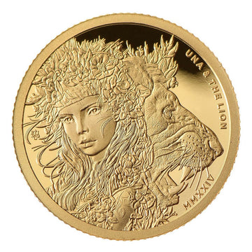 2024 St. Helena Una & The Lion Proof 0.5g Gold Coin