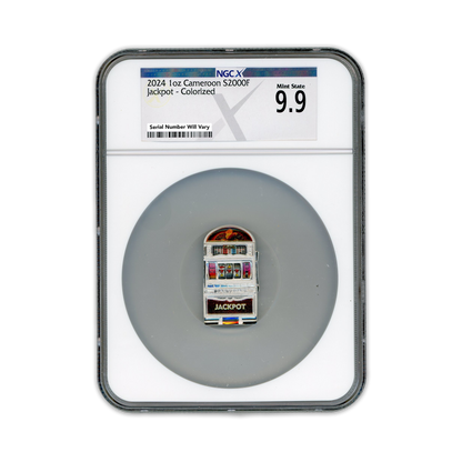 2024 Cameroon Slot Machine Jackpot S2000F NGCX MS 9.9 1 oz Silver - CoinsTV