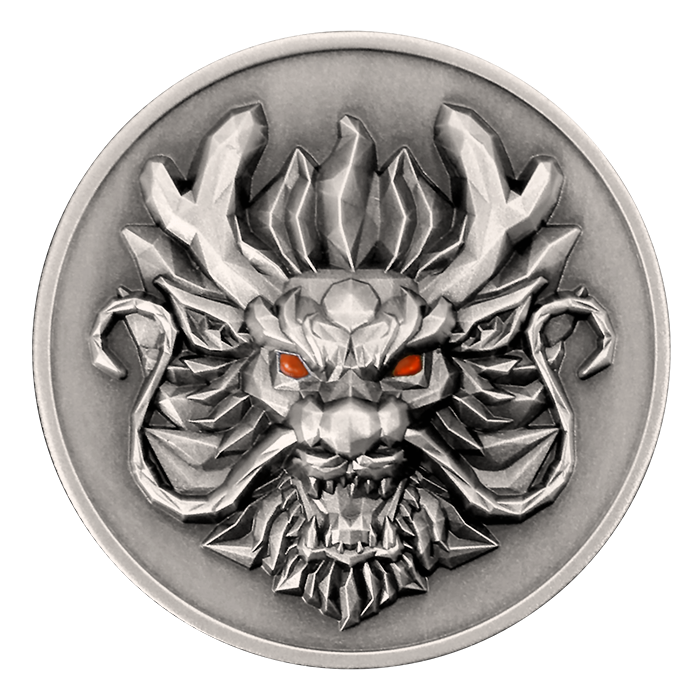 2024 Fiji Year of the Dragon 3D UHR Antiqued 1 oz Silver Coin - CoinsTV
