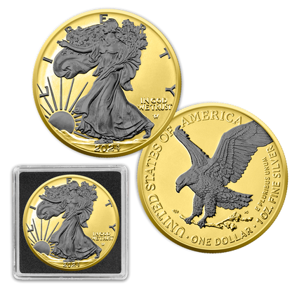 2024 Silver Eagle Reverse Black Ruthenium & Gold Enhanced 1 oz Silver - CoinsTV