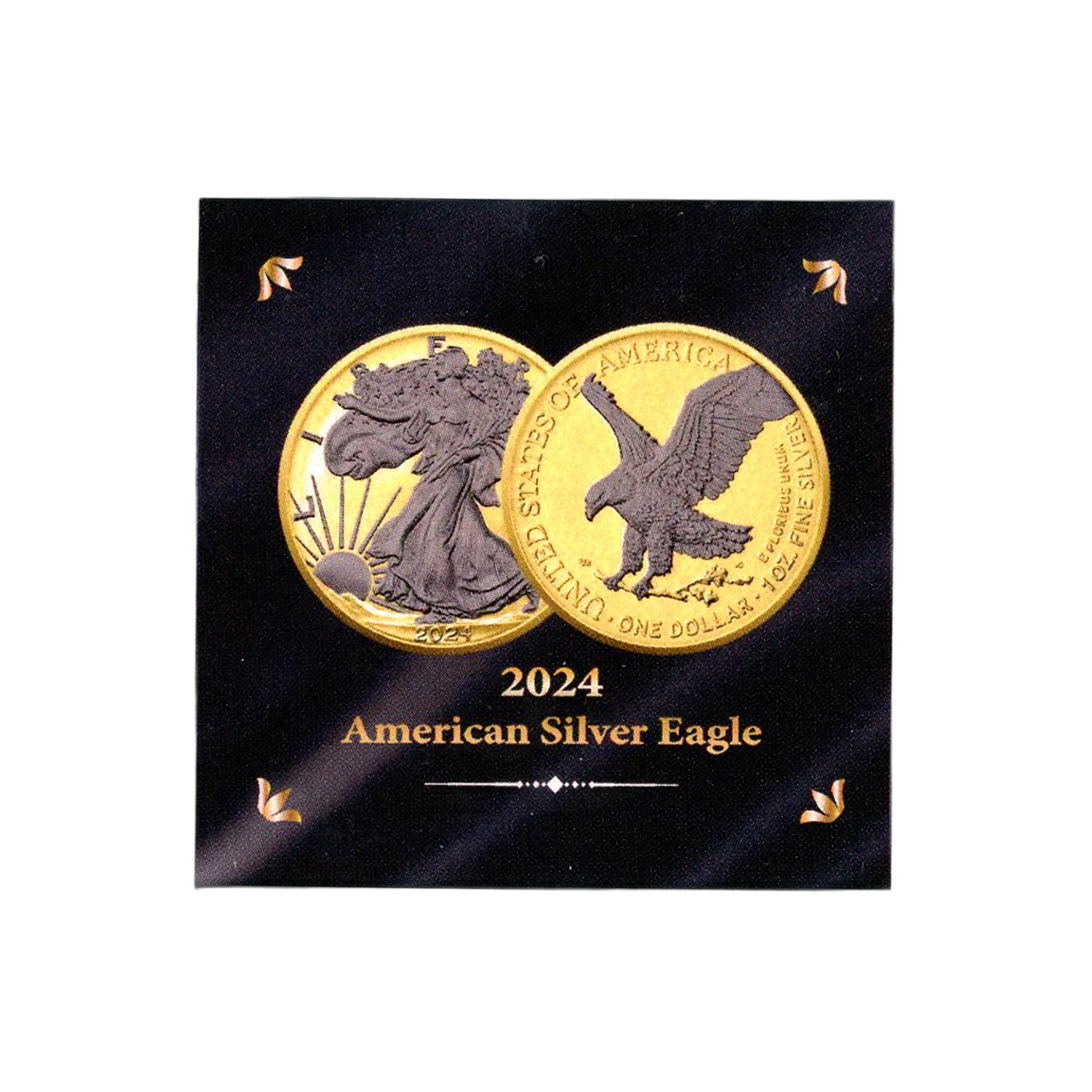 2024 Silver Eagle Reverse Black Ruthenium & Gold Enhanced 1 oz Silver - CoinsTV