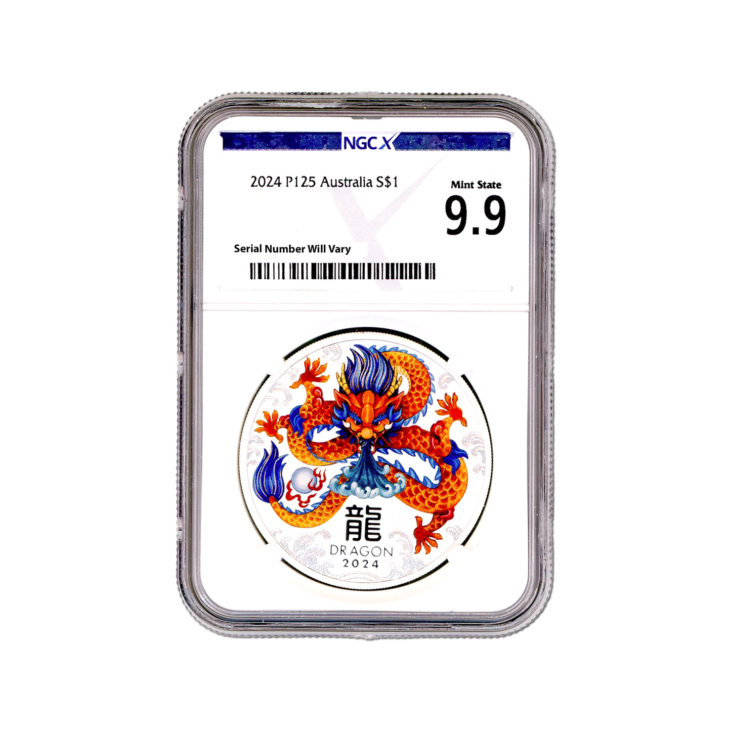 2024 Australia Lunar Year of the Dragon - NGCX MS9.9 1 oz Silver Colorized - CoinsTV