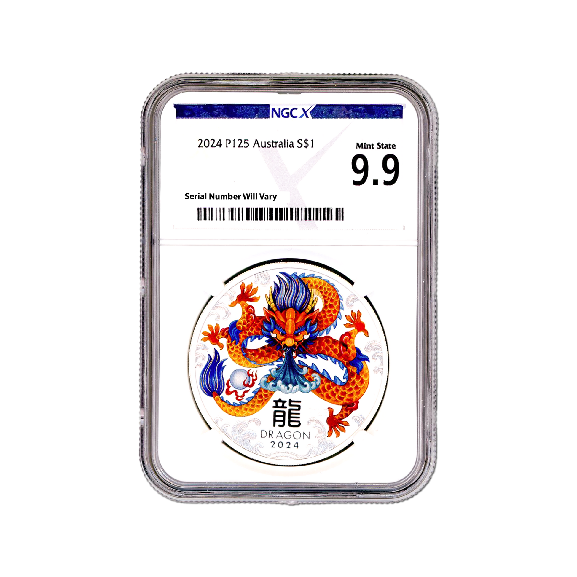 2024 Australia Lunar Year of the Dragon - NGCX MS9.9 1 oz Silver Colorized - CoinsTV