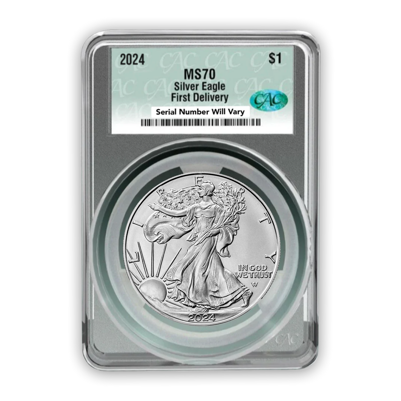 2024 Silver Eagle First Delivery CAC MS70 CoinsTV